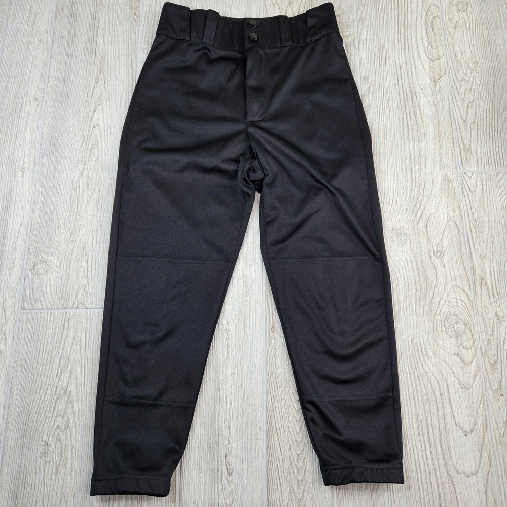 Dirty Mids Black Baseball Pants Adult Small SM Double Knee Elastic Bottom